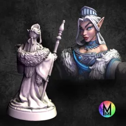 High Elf Cleric - Polaris the High Elf Cleric / Priestess ( Frost themed female High Elf Cleric / Caster )