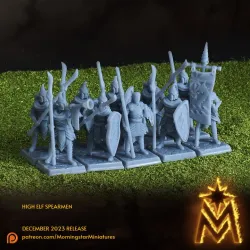 High Elf Spearmen Unit | 32mm Scale Presupported