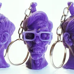 Nerd Zombie Head Keychain and Magnets STL 🧟‍♂️🔑