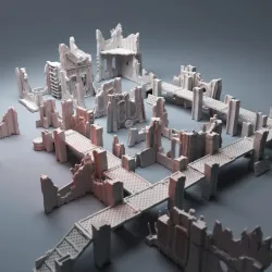Scifi Grimdark Junktown Ruins 28mm