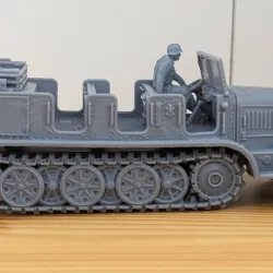 STL PACK - 20 GERMAN Half-tracks of WW2 + Crewmen (1:56, 28mm) - PERSONAL USE