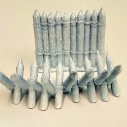 Terrain02 Palisade fence section and spikes