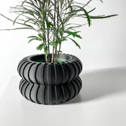 The Wali Planter Pot with Drainage Tray & Stand: Modern and Unique Home Decor for Plants and Succulents  | STL File