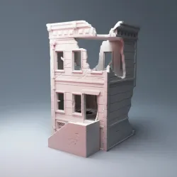 Urban Ruined Three Floor House 'B' 28mm