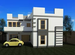 elevation of a house made in 3d