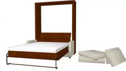 Foldable Murphy bed with desk