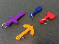 Minecraft Tools with Keychain Hole