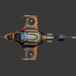 Sci-fi Spaceship - low poly
