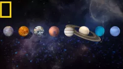 Solar system in scale
