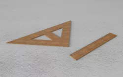 Triangle and ruler