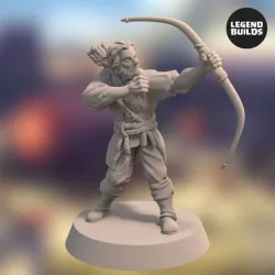Acenii Barbarian Archer – Pose 2 – 3D printable miniature – STL file