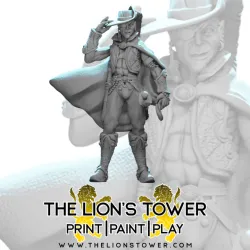 Axel - Drow Mercenary Rogue (32mm scale presupported miniature)