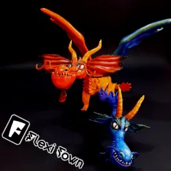 Flexi Print-in-Place Two-Headed Dragon Wu and Wei