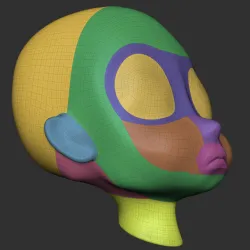 GABARIT HEAD MANGA CHIBI EN FBX POLY GROUP
