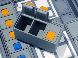 Gridfinity 1xY Multi Compartment Lidded Bins with Tabs Version 2.1 in 3U, 6U and 9U heights (NEWEST)