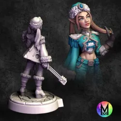 High Elf Bard - Ursa the High Elf Bard ( Artic themed Female High Elf Bard with guitar )