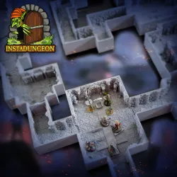 INSTADUNGEON™ Fantasy Dungeon Foundation Set: dungeon tiles compatible with D&D, Pathfinder and more