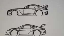 Mercedes Amg Gt Black Series Silhouette  wallart devided
