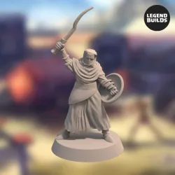 Night’s Cult Soldier with Sword and Shield - Pose 3 - Miniature – STL file