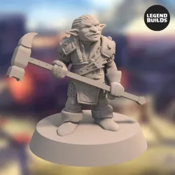 Nikta Warrior with a Warhammer - Pose 1 – 3D printable miniature – STL file