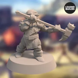 Nikta Warrior with a Warhammer - Pose 3 – 3D printable miniature – STL file