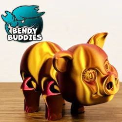 Pigmo Cute Pig / Swine Articulated / Print-in-Place Farm Animal / Cattle Beast / Barn Villager / Fantasy World Encounter