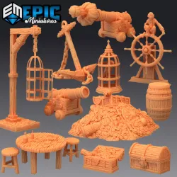 Pirate Props / Corsair Dungeon Decoration Scatter Items / Pre-Supported
