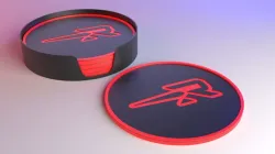 Rocket Lab Coaster Set - Contoured Logo
