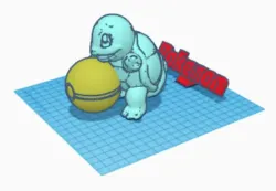 Squirtle Holding A Pokeball With Pokemon Stand