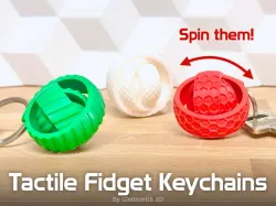 Tactile Fidget Keychain (spinning fun rings toy)