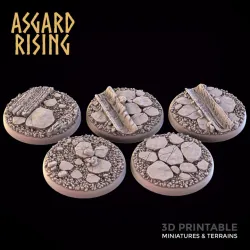 Village - 5x 25/28/30/32mm Round Base /Pre-supported/