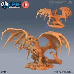 Ancient Blue Zombie Dragon / Undead Drake / Skeleton Army Draconic Beast / Winged Graveyard Encounter