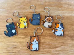 Cute Brown Cat Keychain