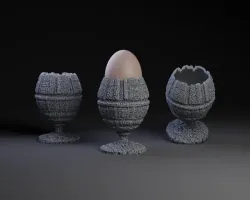 Death Star Egg Cup (AI -Meshy Experiment)