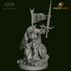 Dungeons and Diversity Dragonborn Paladin Wheelchair figure from Strata Miniatures