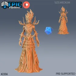 Flame Lich / Necromancer / Undead Wizard / Evil Zombie Sorcerer / Skeleton Army