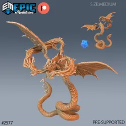 Flying Snake Fire Breath / Magical Ancient Serpent / Winged Southern Basilisk / Utopian Reptile / African Encounter