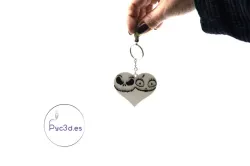 JACK AND SALLY HEART KEYRING