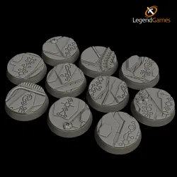 LegendGames Necron 25mm round Tech bases x10