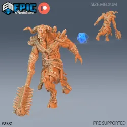 Minotaur Adventurer Mace / Longhorn Humanoid / Bulky Warrior / Half Bull Man
