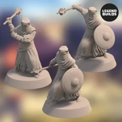 Night’s Cult Followers With Mace – Bundle (3 unique miniatures) – 3D printable miniature – STL file