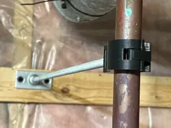 Pipe support clamp for 3/4in type L copper and 3/8in threaded rod