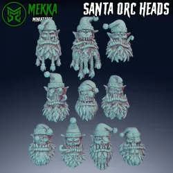 Santa Orc Heads