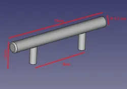 simple handle to drawer / chest of drawers or door. Screw mount