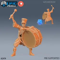 Skeleton Musician Drumb / Undead Music Performer / Walking Dead / Evil Army / Graveyard Encounter
