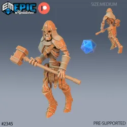 Skeleton Orc Warrior Hammer / Undead Soldier / Skeleton Army Fighter / Graveyard Encounter