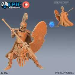 Skeleton Orc Warrior Spear & Shield / Undead Soldier / Skeleton Army Fighter / Graveyard Encounter