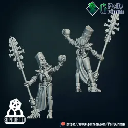 Space cyborg Amazon. Woman priest. Tabletop miniature