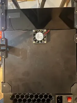 Voron 0.2 electronics backing plate with 4010 cooling fan