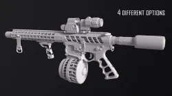 AR15 SKELETONIZED 3D model